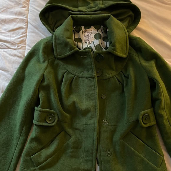 Green pea coat army green - Picture 4 of 5